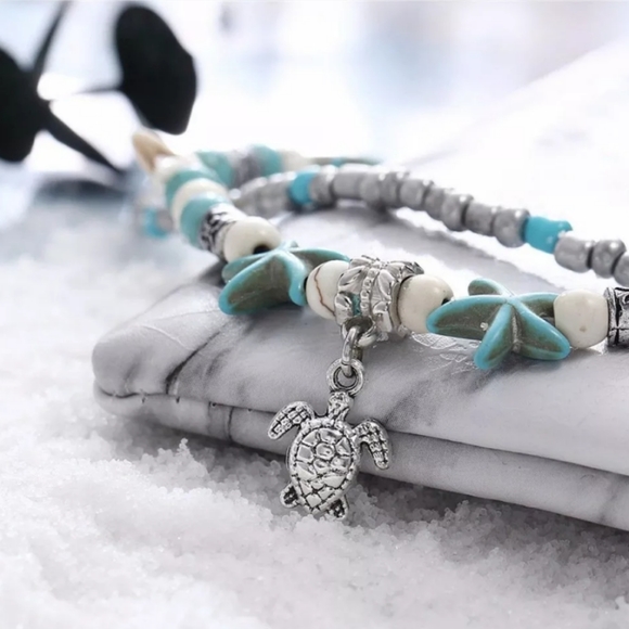 🚫 SOLD OUT. Turtle starfish anklet - Picture 2 of 8